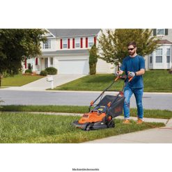 BLACK+DECKER draussen Elektrischer Rasenmäher mit Fahrradgriff, 15 Zoll, 10 Ampere, kabelgebunden TL4V4L418