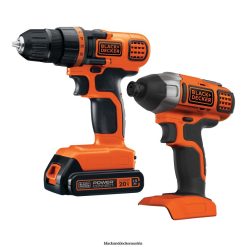 BLACK+DECKER Werkzeuge 20-V-Max-Akku-Bohrschrauber- und Schlagschrauber-Kombiset mit Akku und Ladegerät TL4V4L540