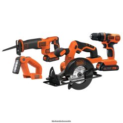 BLACK+DECKER Werkzeuge 20-V-Max-Elektrowerkzeug-Kombi-Set, 4-teiliges Akku-Elektrowerkzeug-Set mit 2 Akkus und Ladegerät TL4V4L544