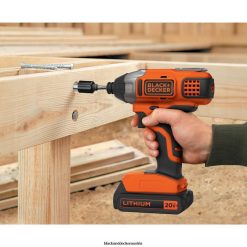 BLACK+DECKER Werkzeuge 20 V max. Stromanschluss, nur 1/4 Zoll Akku-Schlagschrauber TL4V4L537