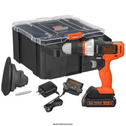 BLACK+DECKER Werkzeuge Das Matrix-20-V-Max-Bohrset enthält einen Aufbewahrungskoffer für den Schleiferaufsatz, einen Akku und ein Ladegerät TL4V4L525