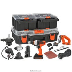 BLACK+DECKER Werkzeuge Das Matrix-20-V-Max-Elektrowerkzeugset enthält einen Akku-Bohrschrauber, 8 Aufsätze und einen Aufbewahrungskoffer TL4V4L529