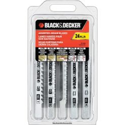 BLACK+DECKER Werkzeuge Stichsägeblätter-Set, sortiert aus Holz und Metall, 24er-Pack TL4V4L662